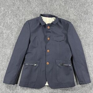 Ron Tomson RNT23 Blazer Mens 42 Blue Four Button Military Chore Jacket‎
